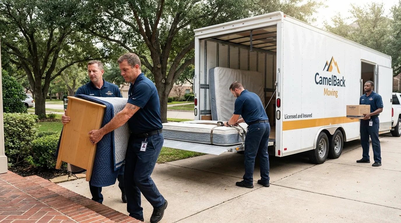 Crew loading residential truck for cross-state move from Trevorton, PA