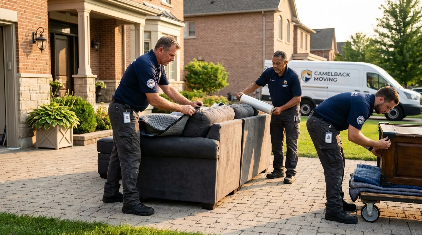 Large estate moving crew wrapping furniture in Trevorton, PA